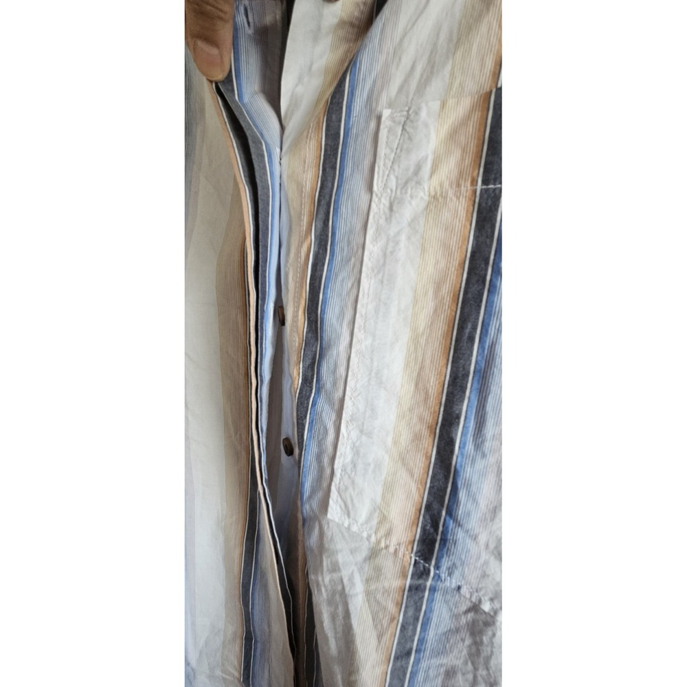 NWT Worthington woman long sleeve side slits button up long shirt striped Sz L - Picture 8 of 9